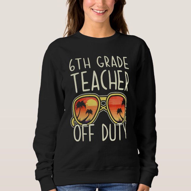 Camiseta Professor de 6 fora de serviço Óculos de sol praia (Frente)