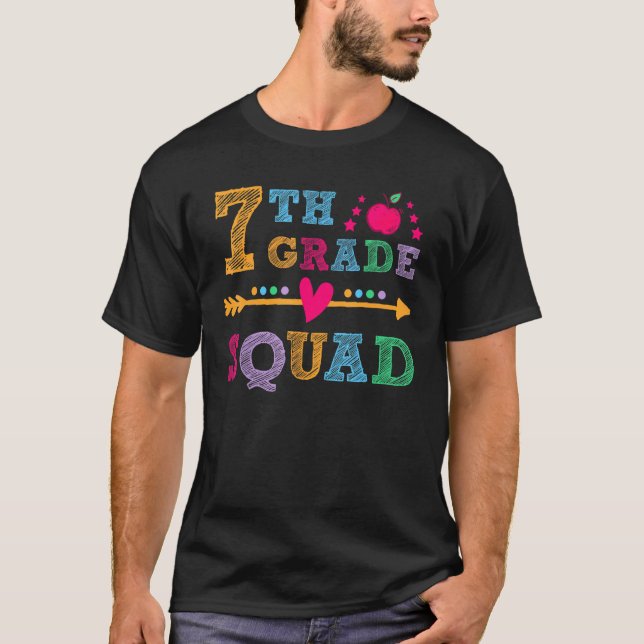 Camiseta Professor De 7 Grau Esquadrão Estudante De Volta À (Frente)