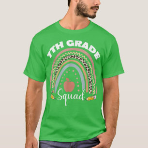 Camiseta Professor de 7 Squad Leopard Rainbow Estudante T-