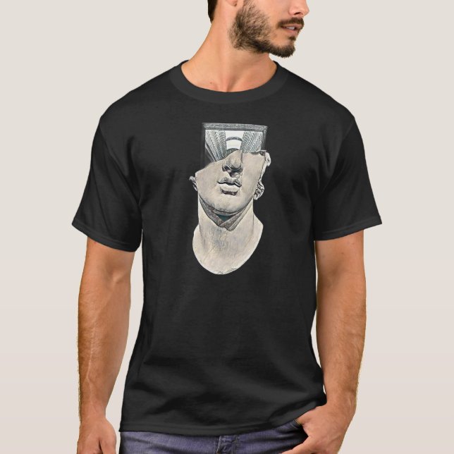 Camiseta Professor de Abstrato de Estátua Grego Aciente 64 (Frente)