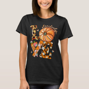Camiseta Professor de Ação de Graças Vida Pumpkin Ama Leopa