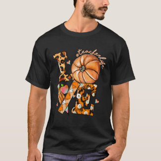 Camiseta Professor de Ação de Graças Vida Pumpkin Ama Leopa