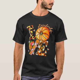 Camiseta Professor de Ação de Graças Vida Pumpkin Ama Leopa