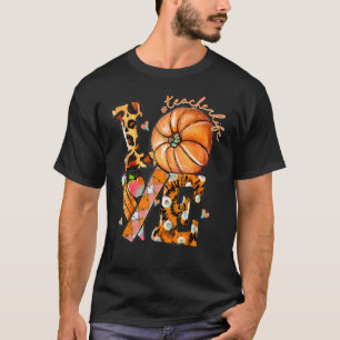 Camiseta Professor de Ação de Graças Vida Pumpkin Ama Leopa