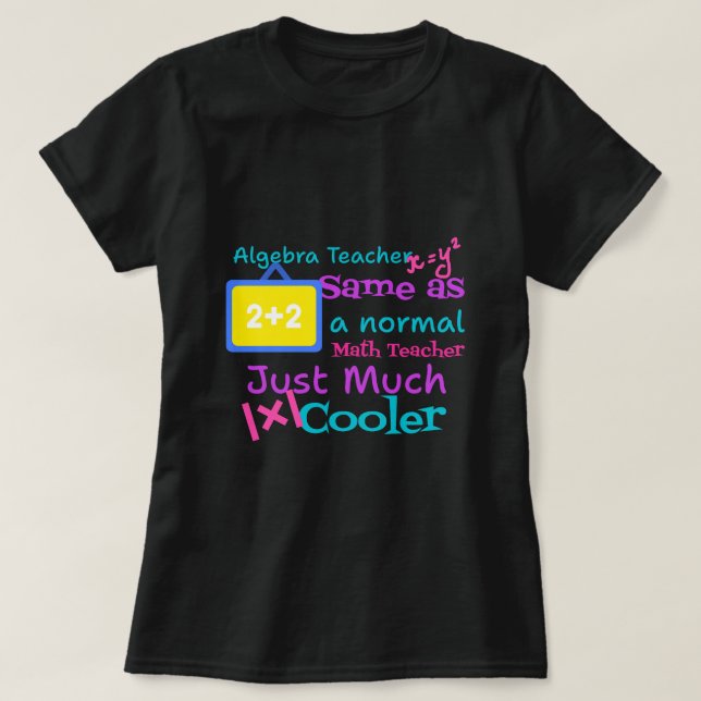 Camiseta Professor de álgebra igual a professor normal de m (Frente do Design)