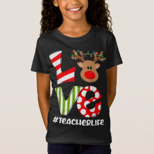 Camiseta Professor de Amor, Life Reindeer Santa Hat Profess