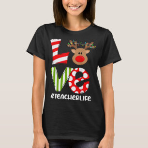 Camiseta Professor de Amor, Life Reindeer Santa Hat Profess