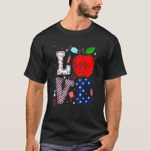 Camiseta Professor de Amor Patriótico 4 de julho Independe