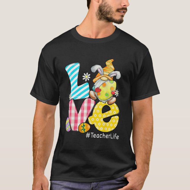 Camiseta Professor de Amor, Vida e Ovos, Professor Bunny Gn (Frente)