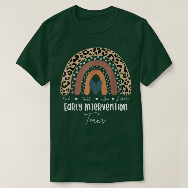 Camiseta Professor de Arco-Íris Leopard, Intervenção Precoc (Frente do Design)
