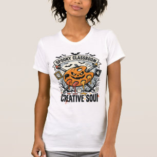 Camiseta Professor de Arte de Halloween Sala de Aula Assust