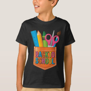 Camiseta Professor de Arte Fofo de Volta às Aulas no Bolso 