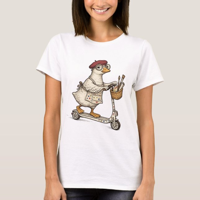 Camiseta Professor de Arte Ganso Bobo  |  | Ganso Engraçado (Frente)