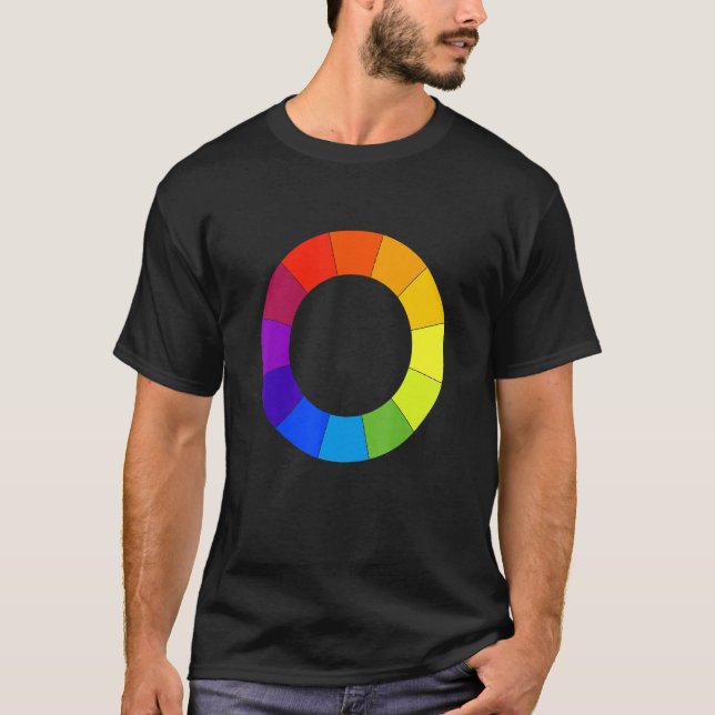 Camiseta Professor de Arte Paleta do Círculo de Cores Pinto (Frente)