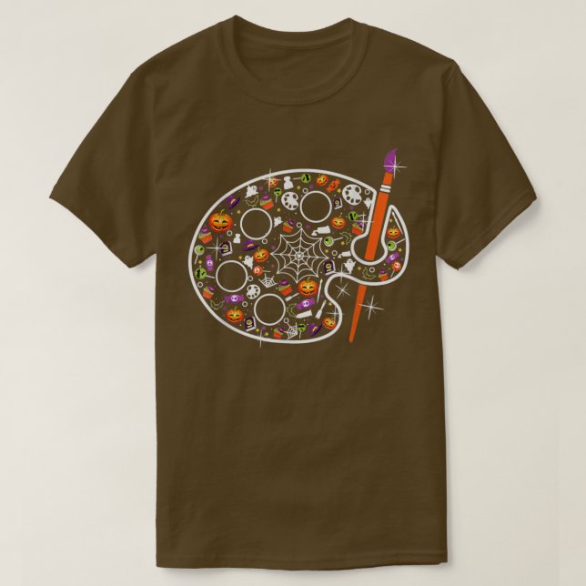Camiseta Professor de Arte Pumpkin Spooky Professora de Art (Frente do Design)