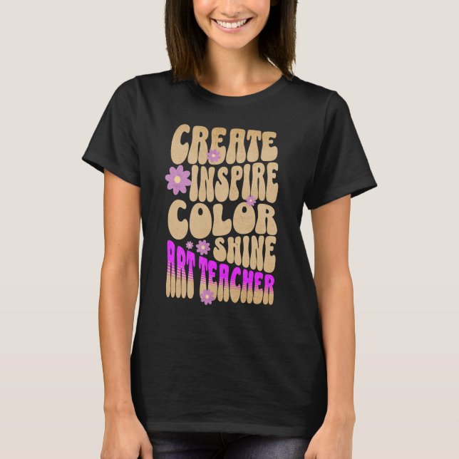 Camiseta Professor de arte retrô personalizado sempre inspi (Frente)