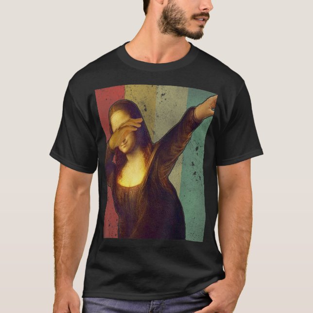 Camiseta Professor de Arte Retro T, Mona Lisa Dabbing (Frente)