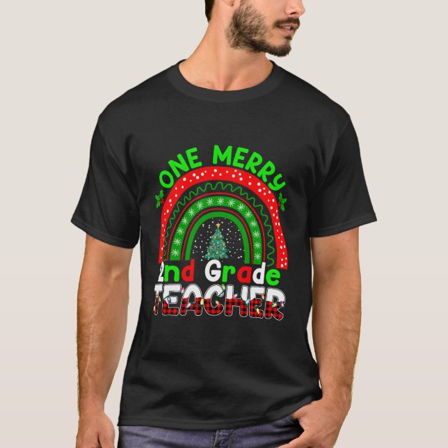 Camiseta Professor de Árvore de Natal do Segundo de Feliz (Frente)