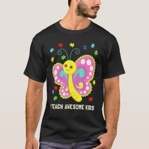 Camiseta Professor de Autismo T Borboleta Abrace Diferenças