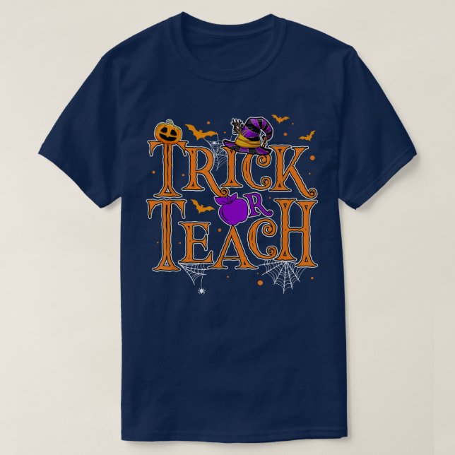 Camiseta Professor de Bat Halloween Prek Pré-Escolar Jardim (Frente do Design)