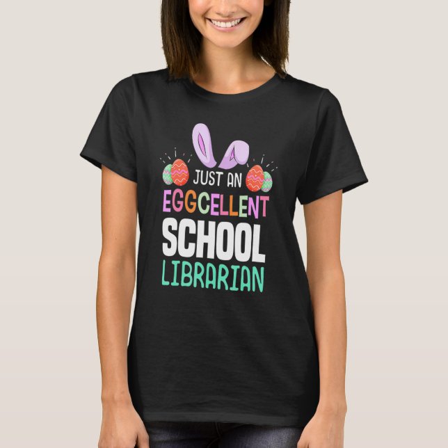 Camiseta Professor de Bibliotecas Escolares Easter Bun de O (Frente)