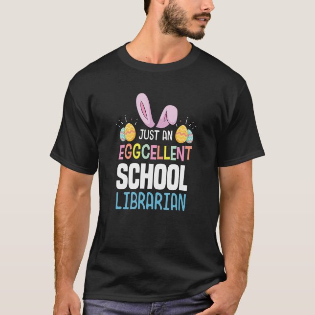 Camiseta Professor de Bibliotecas Escolares Easter Bun de O (Frente)