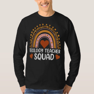 Camiseta Professor de Biologia Esquadrão Leopardo Arco-Íris