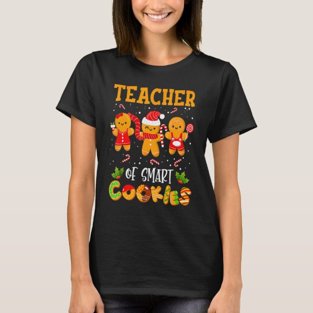 Camiseta Professor de Biscoitos Inteligentes Pão de Natal P (Frente)