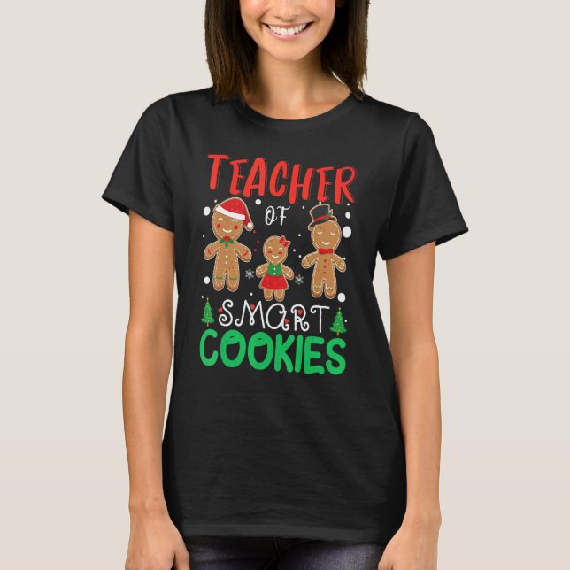 Camiseta Professor De Biscoitos Inteligentes Xmas Gingerbre (Frente)