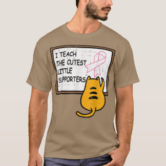 Camiseta Professor de Cat Prek Consciência do Cancer da Mam