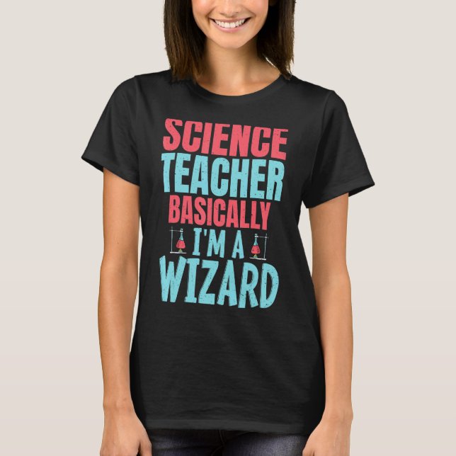 Camiseta Professor de Ciência Basicamente sou um Mago (Frente)