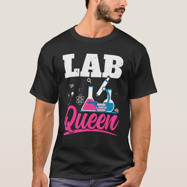 Camiseta Professor de Ciência da Rainha do Laboratório Majo (Frente)
