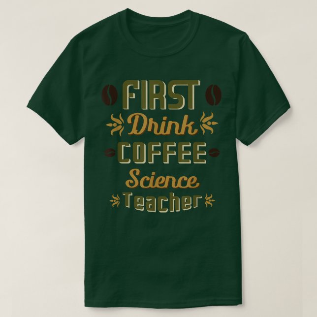 Camiseta Professor de Ciência do Café da Bebida Cute de Vol (Frente do Design)