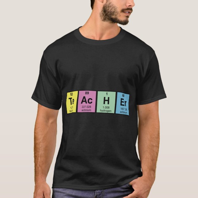 Camiseta Professor de Ciência Elementos Químicos engraçado (Frente)