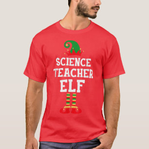 Camiseta Professor de Ciência Elf Matching Family Group Chr