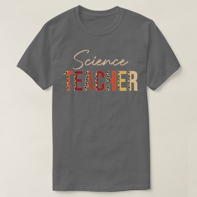 Camiseta Professor de Ciência Leopard Fall Outonos de outon (Frente do Design)