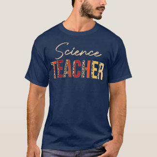 Camiseta Professor de Ciência Leopard Fall Outonos de outon