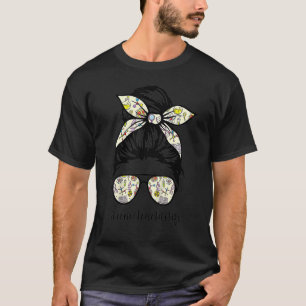 Camiseta Professor de Ciência Messer Bun Life Hair Glass Ba