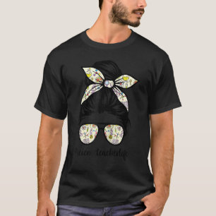 Camiseta Professor de Ciência Messer Bun Life Hair Glass Ba