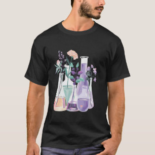 Camiseta Professor de Ciência no Tubo de Teste de Flores