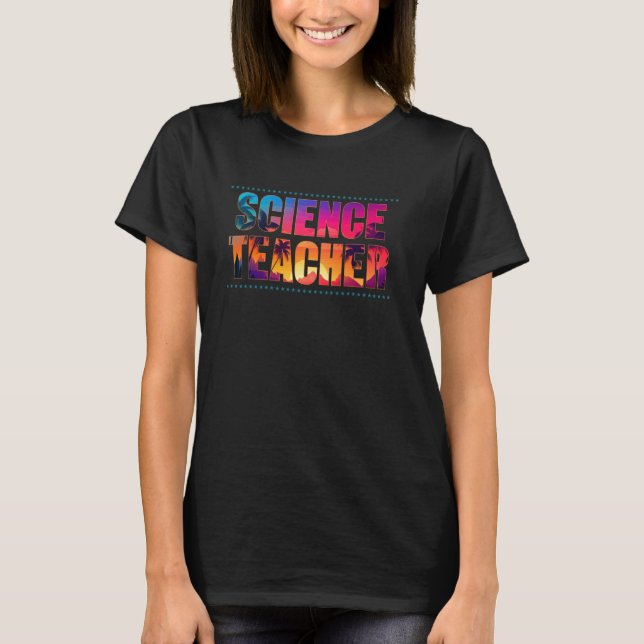 Camiseta Professor de Ciência Profissão de Cargo Sunset Ret (Frente)