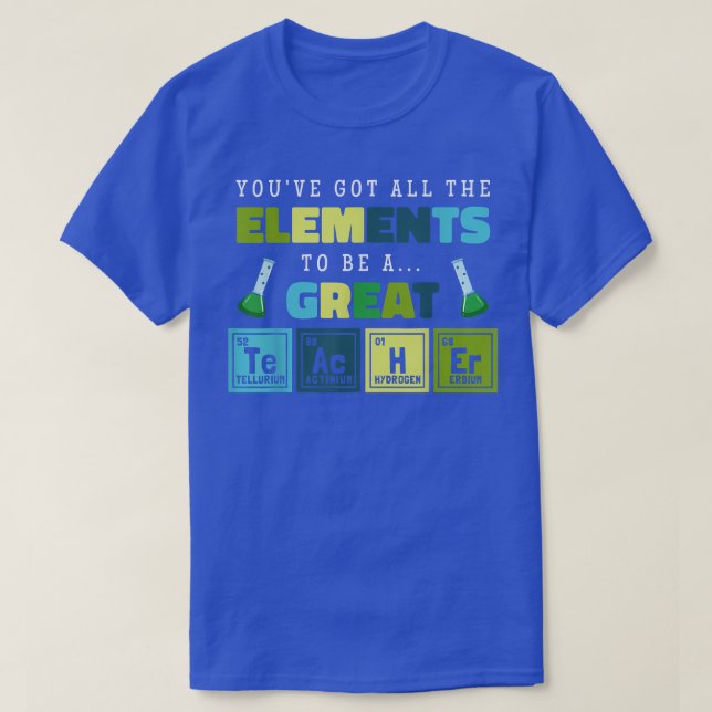 Camiseta Professor de Ciência Químicos Elemento Educador (Frente do Design)