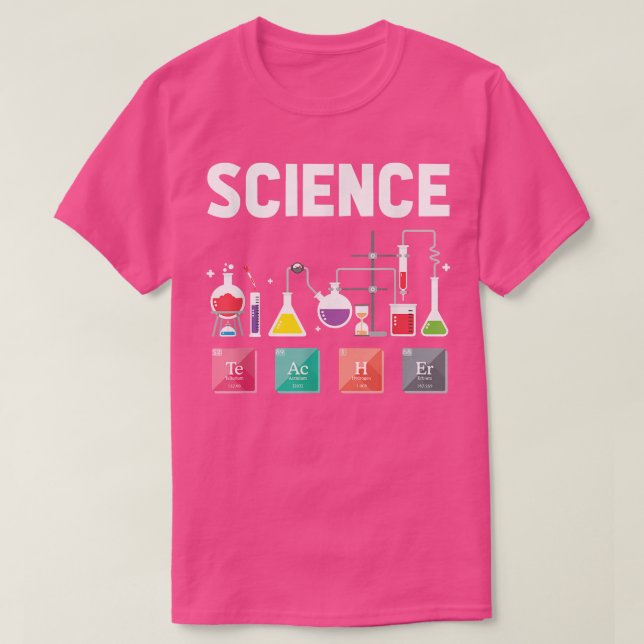 Camiseta Professor de Ciências Laboratoriais de Elementos Q (Frente do Design)