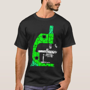 Camiseta Professor de classe de ciência de microscópio verd