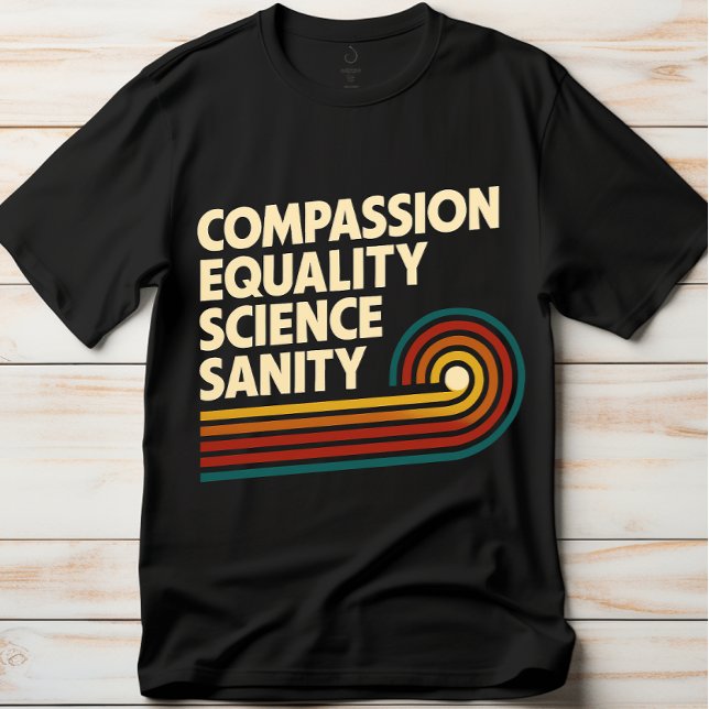 Camiseta Professor de Compaixão Igualdade Ciência Sanidade (Criador carregado)