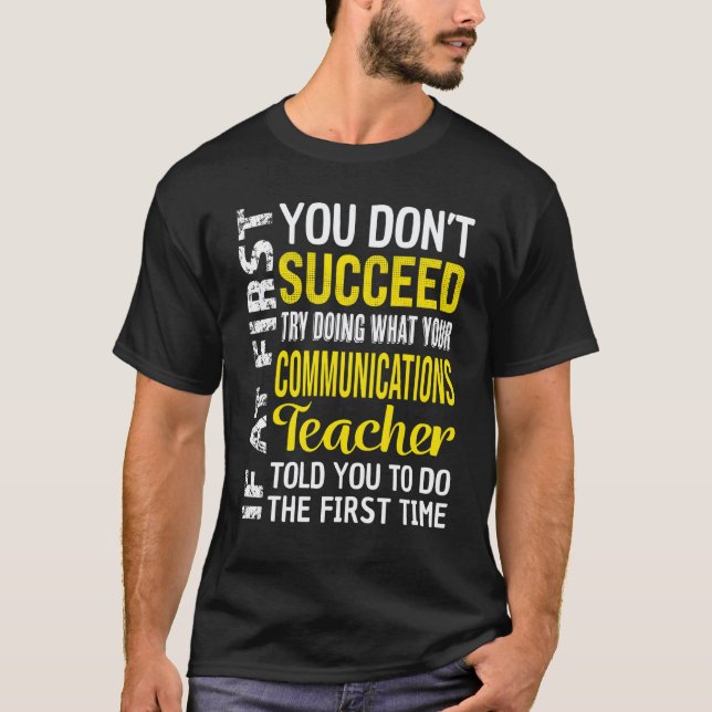 Camiseta Professor de Comunicação Sucesso Apreciação (Frente)