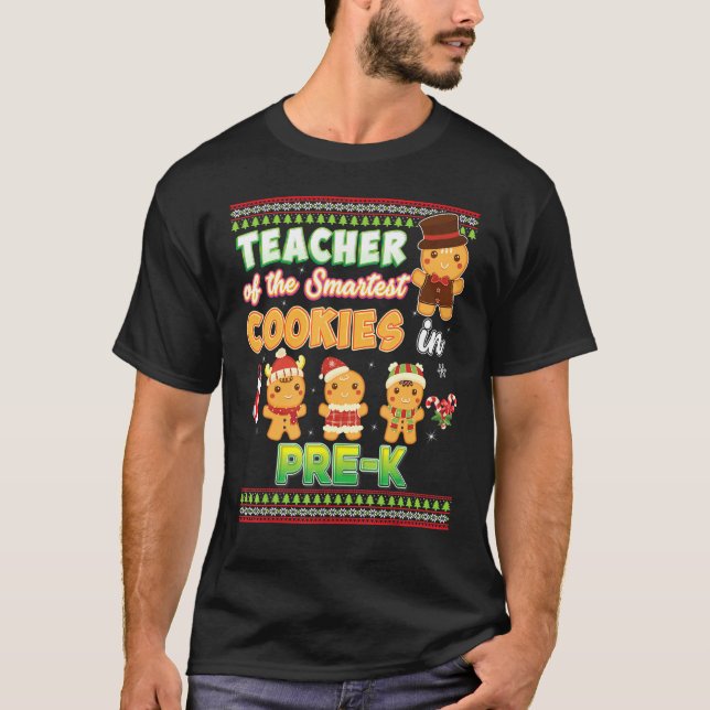 Camiseta Professor De Cookies Mais Inteligentes No Natal An (Frente)