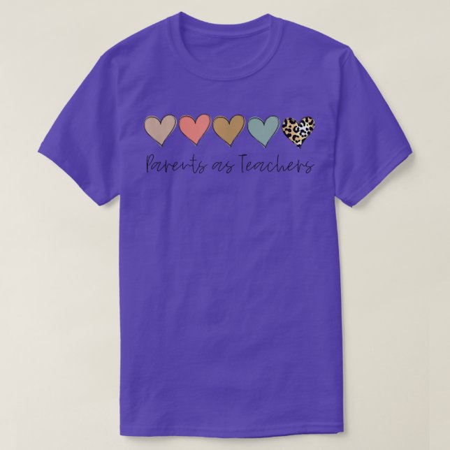 Camiseta Professor de Corações-Leopardo, Pais como Professo (Frente do Design)