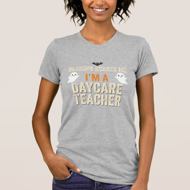 Camiseta Professor de Creche Design de Fantasma de Hallowee (Frente)