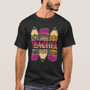 Camiseta Professor de Creche Lápis Leopardo Dia das Criança